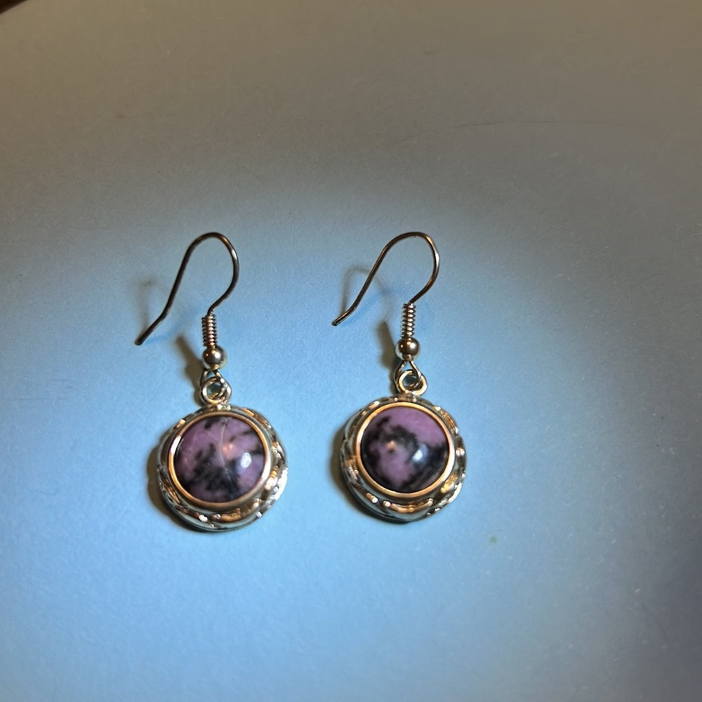 Beautiful Rhodonite Earrings - Picture 3 of 5